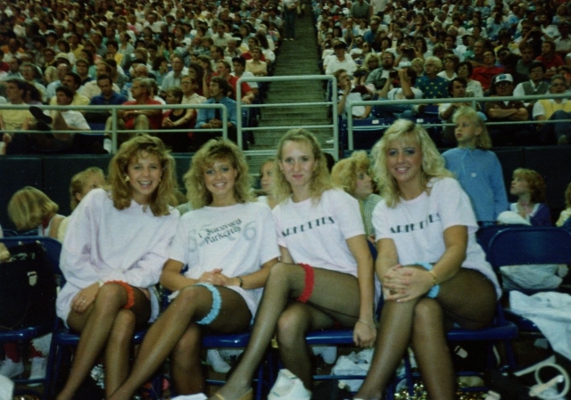 1985 Vikings half-time show:  Laura, Betsy, Jennifer and Amy